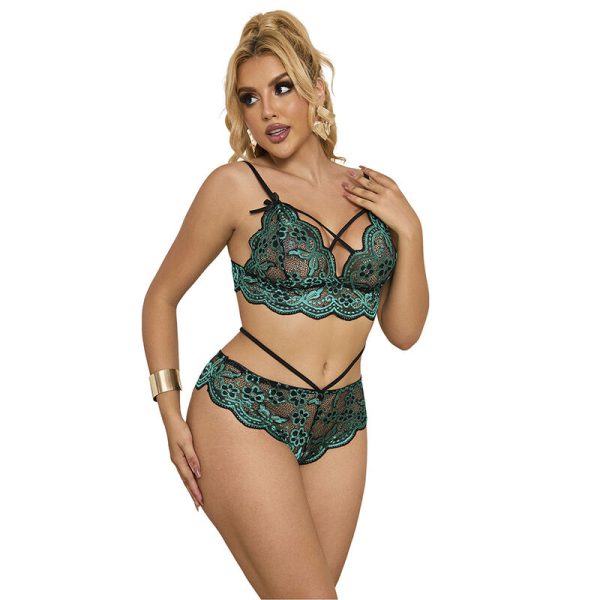 SUBBLIME - 954093 SUTIÃ + CALCINHA RENDA VERDE L/XL - Imagen 5