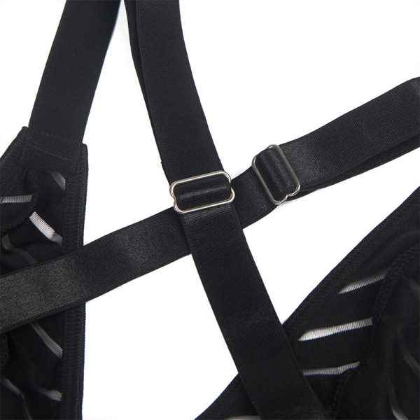 SUBBLIME - 954154 BODY COM CINTA-LIGA PRETO L/XL - Imagen 6