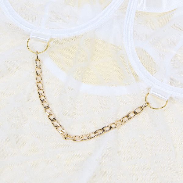 SUBBLIME - 954291 BODY COM CORRENTES + CINTO-LIGA BRANCO L/XL - Imagen 7