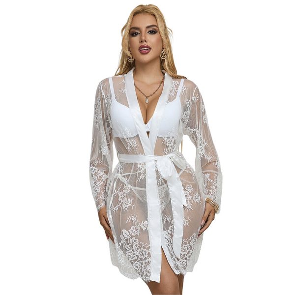 SUBBLIME - 954376 CAMISOLA DE NOITE MANGA COMPRIDA COM DESIGN FLORAL BRANCO L/XL - Imagen 6