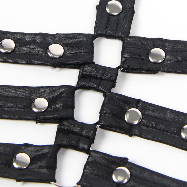 SUBBLIME - 954406 BODY BONDAGE DE COURO PRETO S/M - Imagen 7