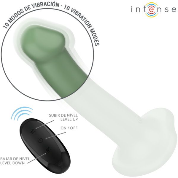 INTENSE - BECCA VIBRADOR COM VENTOSA 10 VIBRAÃÃES VERDE CONTROLE REMOTO - Imagen 3
