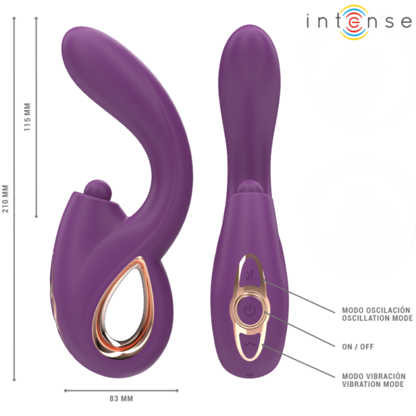 INTENSE - LALI MULTIFUNCIONAL VIBRADOR G-SPOT TAPPING & THRUST & VIBRATION ROXO - Imagen 6