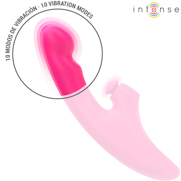 INTENSE - EMI VIBRADOR 13,5 CM MULTIFUNÃÃO 3 EM 1 10 VIBRAÃÃES ROSA - Imagen 4