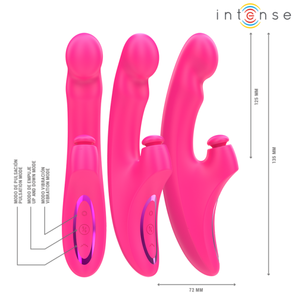 INTENSE - EMI VIBRADOR 13,5 CM MULTIFUNÃÃO 3 EM 1 10 VIBRAÃÃES ROSA - Imagen 2
