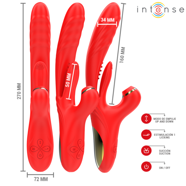 INTENSE - KAROL MULTIFUNÃÃO VIBRADOR IMPULSO & ESTIMULAÃÃO & SUCÃÃO VERMELHO - Imagen 2