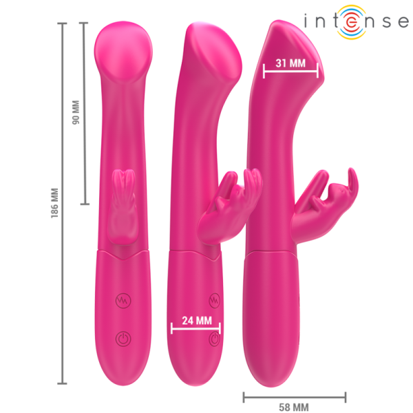 INTENSE - JULIETA RABBIT VIBRADOR 18,6 CM 10 VIBRAÃÃES ROSA - Imagen 2