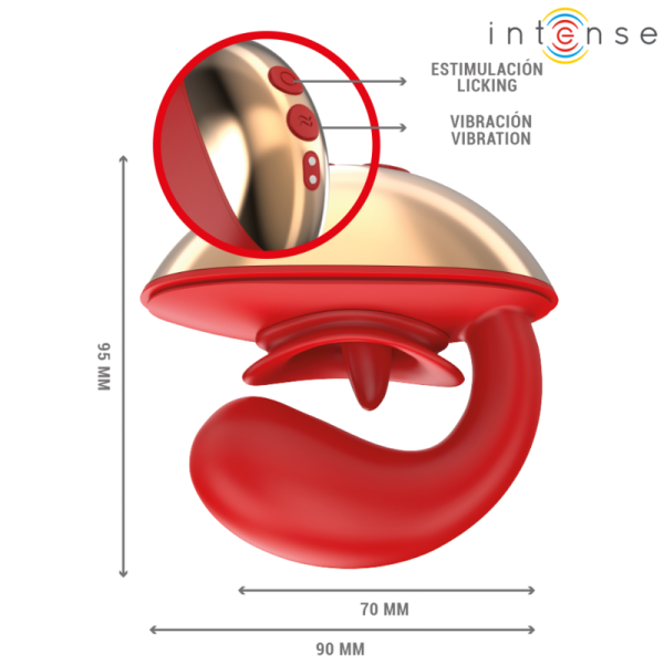 INTENSE - VIBRADOR E ESTIMULADOR MARIAH EM FORMATO U 10 VIBRAÃÃES VERMELHO - Imagen 5