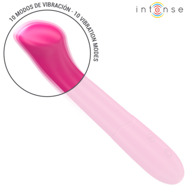INTENSE - PATY VIBRADOR 19 CM FLEXÃVEL 10 VIBRAÃÃES MODELO 2 ROSA - Imagen 3