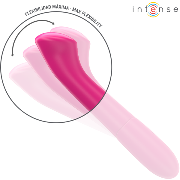 INTENSE - PATY VIBRADOR 19 CM FLEXÃVEL 10 VIBRAÃÃES MODELO 2 ROSA - Imagen 4