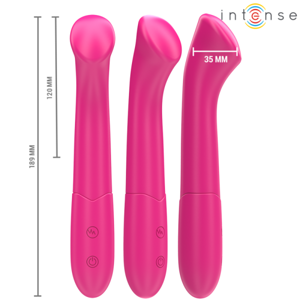 INTENSE - PATY VIBRADOR 19 CM FLEXÃVEL 10 VIBRAÃÃES MODELO 2 ROSA - Imagen 2