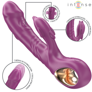 INTENSE - HALLE VIBRADOR MULTIFUNCIONAL COM LÃNGUA ESTIMULANTE DE GOLFINHOS ROXO