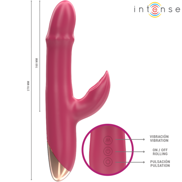INTENSE - CHLOE MULTIFUNCIONAL VIBRADOR 3 EM 1 VERMELHO - Imagen 6