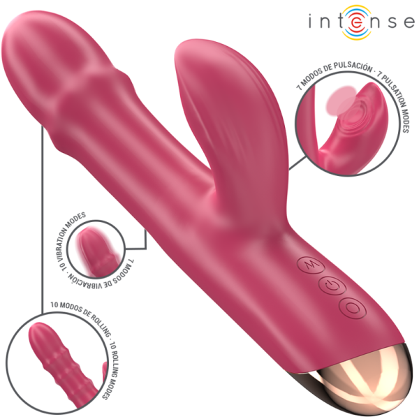 INTENSE - CHLOE MULTIFUNCIONAL VIBRADOR 3 EM 1 VERMELHO - Imagen 2