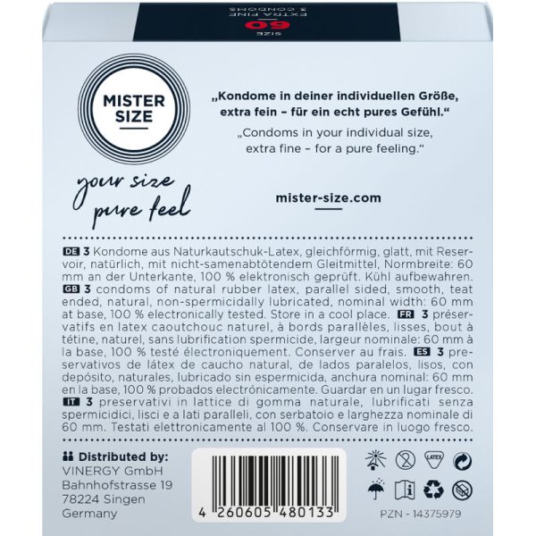 MISTER SIZE - PRESERVATIVO TAMANHO XL 60 MM (3 UNIDADES) - Imagen 3