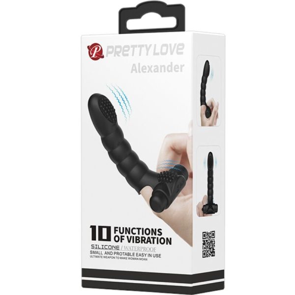 PRETTY LOVE - VIBRADOR DE DEDO ALEXANDER 10 VIBRAÃÃES PRETO - Imagen 7