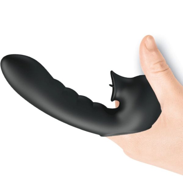 PRETTY LOVE - HOBGOBLIN VIBRATING FINGER CASE 12 VIBRAÃÃES + ESTIMULADOR DE CLITÃRIS PRETO - Imagen 3