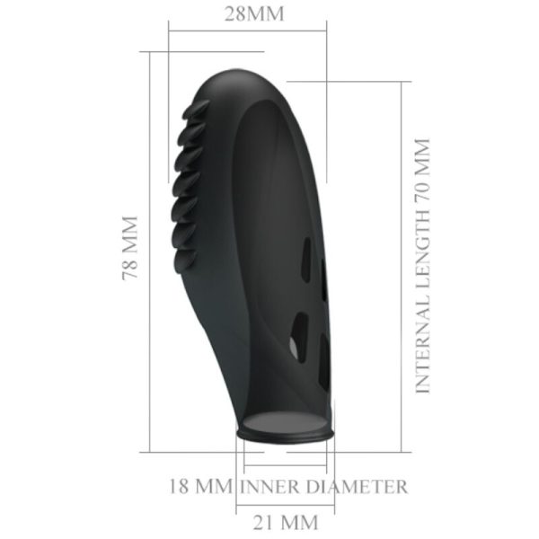 PRETTY LOVE - VIBRADOR DE DEDO DE SILICONE GILO PRETO - Imagen 6