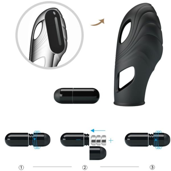 PRETTY LOVE - LICH SILICONE DEDO VIBRADOR PRETO - Imagen 8
