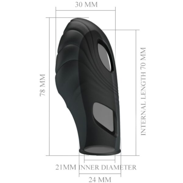 PRETTY LOVE - LICH SILICONE DEDO VIBRADOR PRETO - Imagen 7