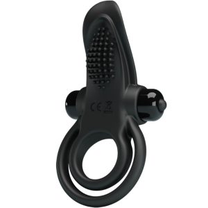 PRETTY LOVE - ANEL VIBRATÃRIO DUPLO + ESTIMULADOR DE CLITÃRIS 10 VIBRAÃÃES PRETO