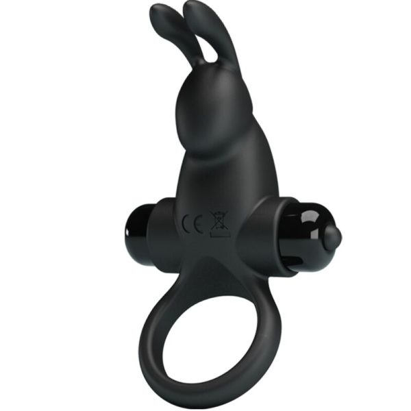 PRETTY LOVE - ANEL VIBRATÃRIO + ESTIMULADOR DE CLITÃRIS DE COELHO 10 VIBRAÃÃES PRETO
