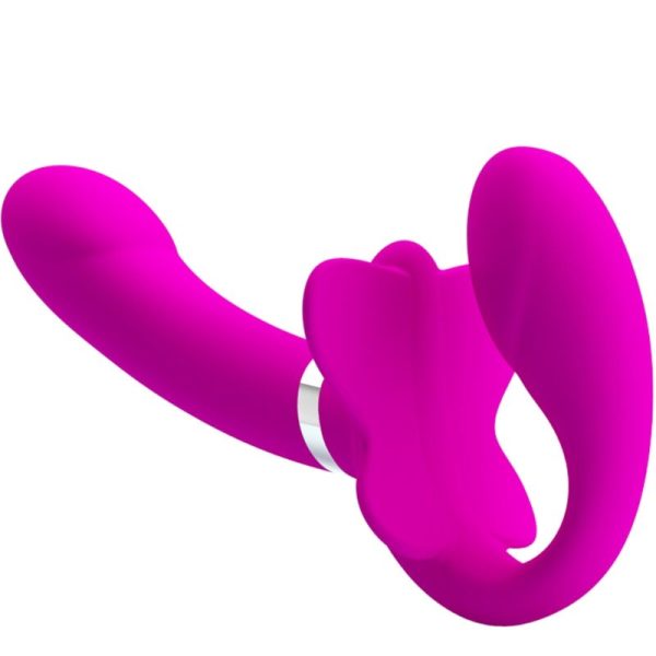 PRETTY LOVE - VIBRADOR VALERIE DOUBLE STRAP-ON 12 VIBRAÃÃES ROXO - Imagen 2