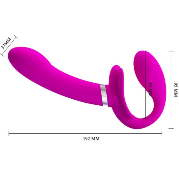 PRETTY LOVE - VIBRADOR VALERIE DOUBLE STRAP-ON 12 VIBRAÃÃES ROXO - Imagen 4