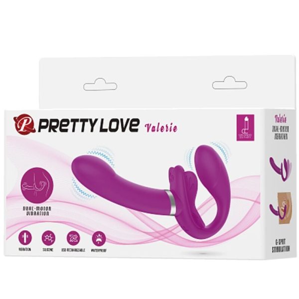 PRETTY LOVE - VIBRADOR VALERIE DOUBLE STRAP-ON 12 VIBRAÃÃES ROXO - Imagen 7