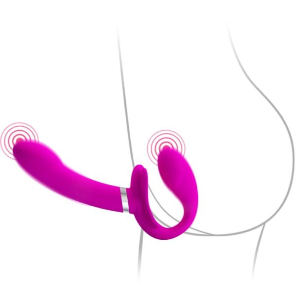 PRETTY LOVE - VIBRADOR VALERIE DOUBLE STRAP-ON 12 VIBRAÃÃES ROXO - Imagen 3