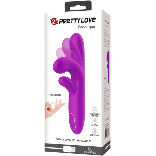 PRETTY LOVE - ANGELIQUE MULTIFUNÃÃES VIBRADOR + ESTIMULADOR DE CLITÃRIS ROXO - Imagen 6
