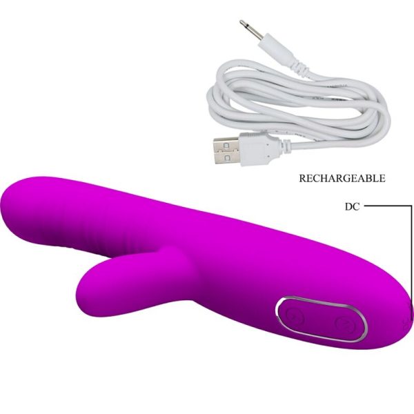 PRETTY LOVE - ANGELIQUE MULTIFUNÃÃES VIBRADOR + ESTIMULADOR DE CLITÃRIS ROXO - Imagen 5