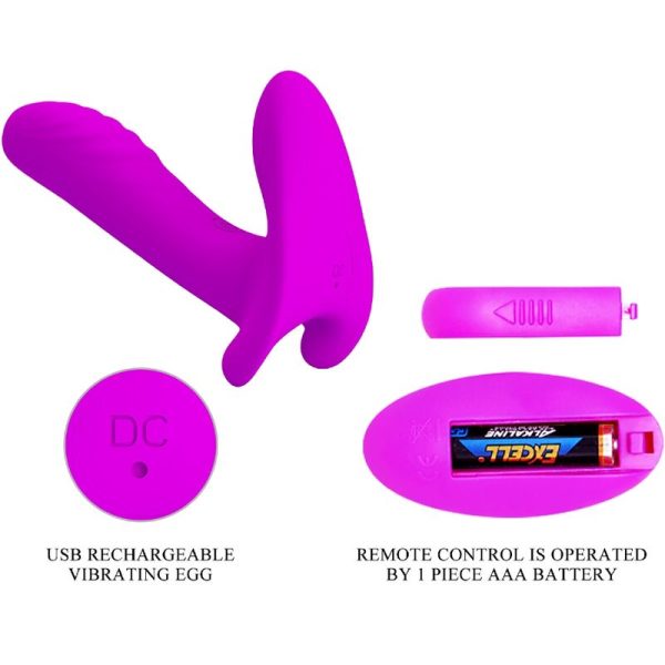PRETTY LOVE - MASSAGEADOR E VIBRADOR 12 VIBRAÃÃES CONTROLE REMOTO ROXO - Imagen 8