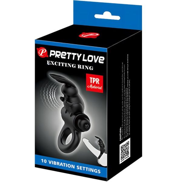 PRETTY LOVE - ANEL VIBRADOR COELHO ANEL EXCITANTE 10 VIBRAÃÃES PRETO - Imagen 6