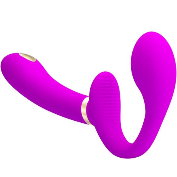 PRETTY LOVE - THUNDERBIRD VIBRADOR DUPLO STRAP-ON CONTROLE REMOTO ROXO - Imagen 3