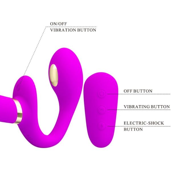 PRETTY LOVE - THUNDERBIRD VIBRADOR DUPLO STRAP-ON CONTROLE REMOTO ROXO - Imagen 5
