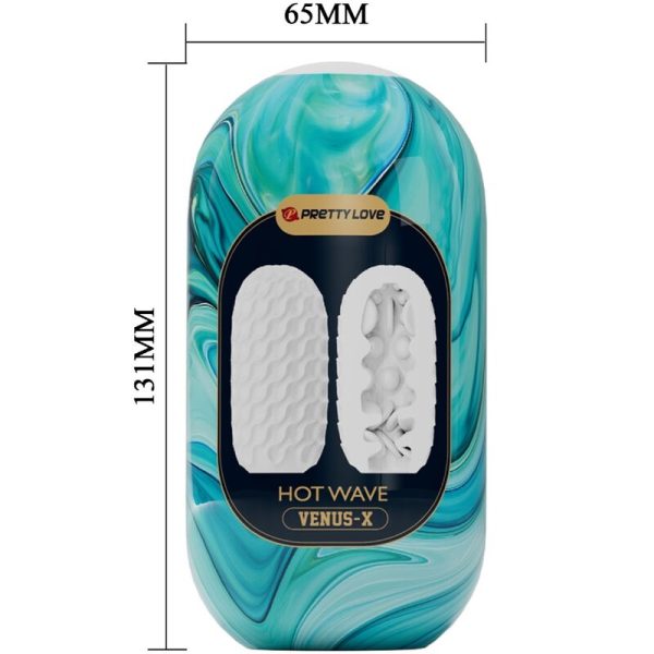 PRETTY LOVE - MASTURBADOR MASCULINO HOT WAVE SILICONE BRANCO - Imagen 3
