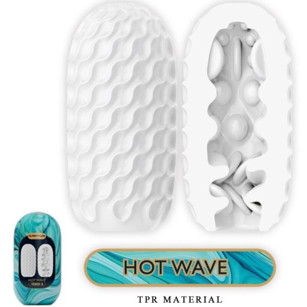 PRETTY LOVE - MASTURBADOR MASCULINO HOT WAVE SILICONE BRANCO - Imagen 2