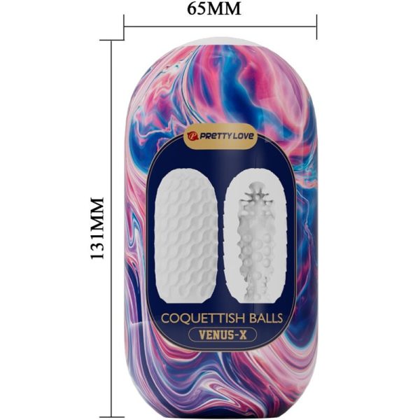 PRETTY LOVE - MASTURBADOR MASCULINO DE SILICONE COQUETTISH BALLS BRANCO - Imagen 3