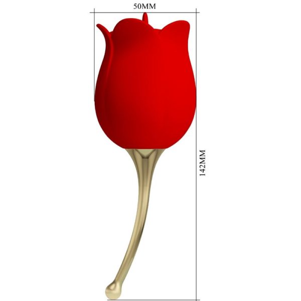 PRETTY LOVE - ESTIMULADOR DE CLITÃRIS ROSE LOVER 12 VIBRAÃÃES VERMELHO - Imagen 4