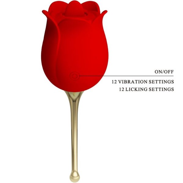 PRETTY LOVE - ESTIMULADOR DE CLITÃRIS ROSE LOVER 12 VIBRAÃÃES VERMELHO - Imagen 3