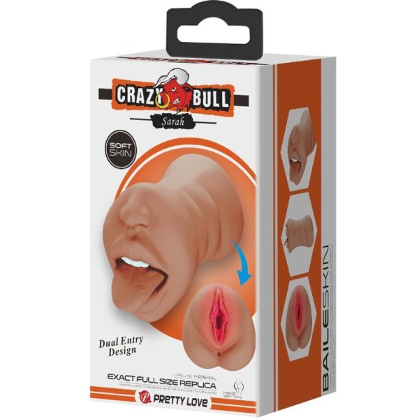 CRAZY BULL - SARAH DUPLO MASTURBADOR BOCA E VAGINA CARNE - Imagen 6