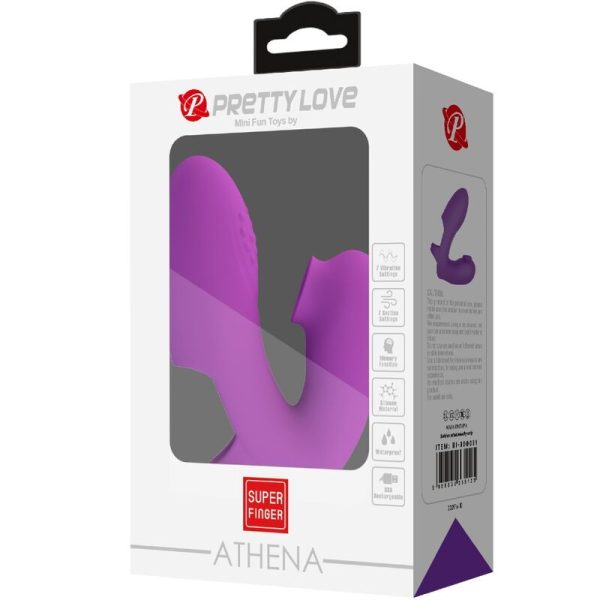 PRETTY LOVE - VIBRADOR DE DEDO ATHENA COM ESTIMULADOR DE CLITÃRIS ROXO - Imagen 7