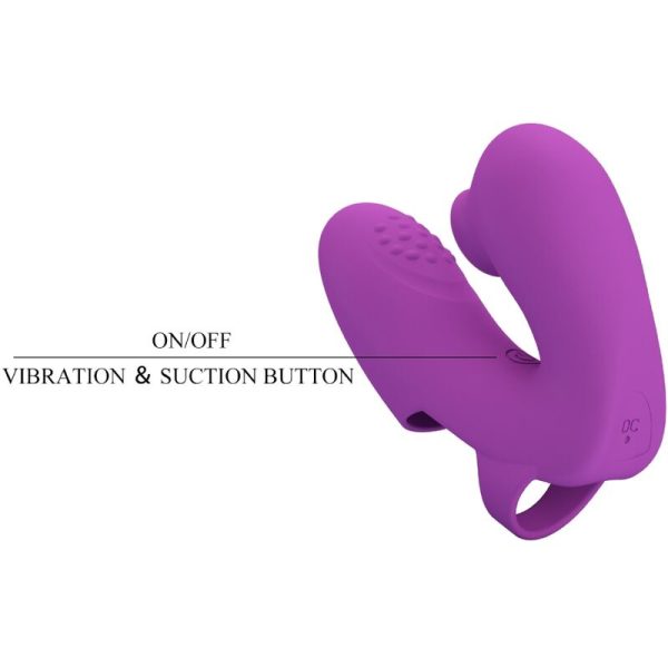PRETTY LOVE - VIBRADOR DE DEDO ATHENA COM ESTIMULADOR DE CLITÃRIS ROXO - Imagen 5
