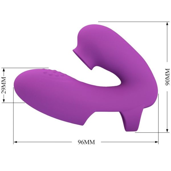 PRETTY LOVE - VIBRADOR DE DEDO ATHENA COM ESTIMULADOR DE CLITÃRIS ROXO - Imagen 4