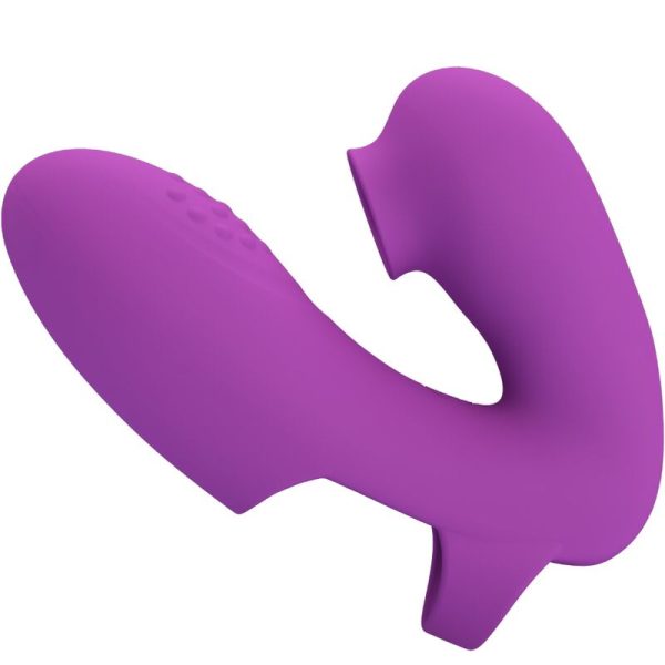 PRETTY LOVE - VIBRADOR DE DEDO ATHENA COM ESTIMULADOR DE CLITÃRIS ROXO - Imagen 2