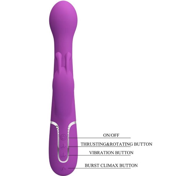 PRETTY LOVE - DEJON 3 EM 1 MULTIFUNCIONAL RABBIT VIBRADOR ROXO - Imagen 6