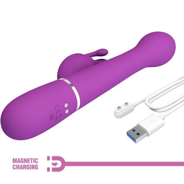 PRETTY LOVE - DEJON 3 EM 1 MULTIFUNCIONAL RABBIT VIBRADOR ROXO - Imagen 7