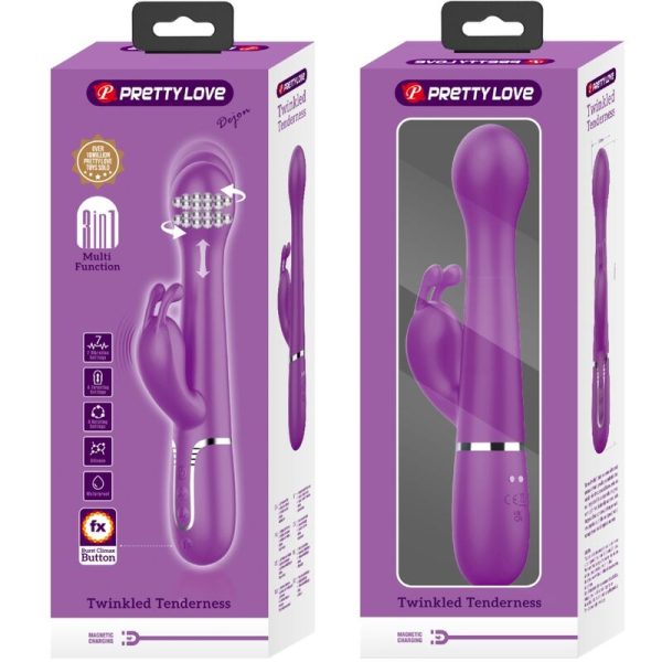 PRETTY LOVE - DEJON 3 EM 1 MULTIFUNCIONAL RABBIT VIBRADOR ROXO - Imagen 8