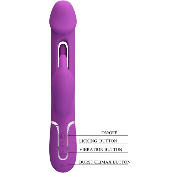 PRETTY LOVE - KAMPAS 3 EM 1 MULTIFUNCIONAL COELHO VIBRADOR ROXO - Imagen 6